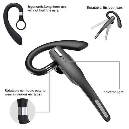 Trucker Wireless Headset Bluetooth 5.1 Earpiece Noise Cancelling Secondary image