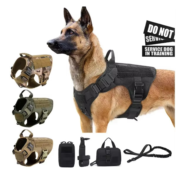 Pet Harness Luxury Dog Leash Set Chest Dog Nylon Camouflage Dog Harness Durable 1000D Nylon For Daily Walks
