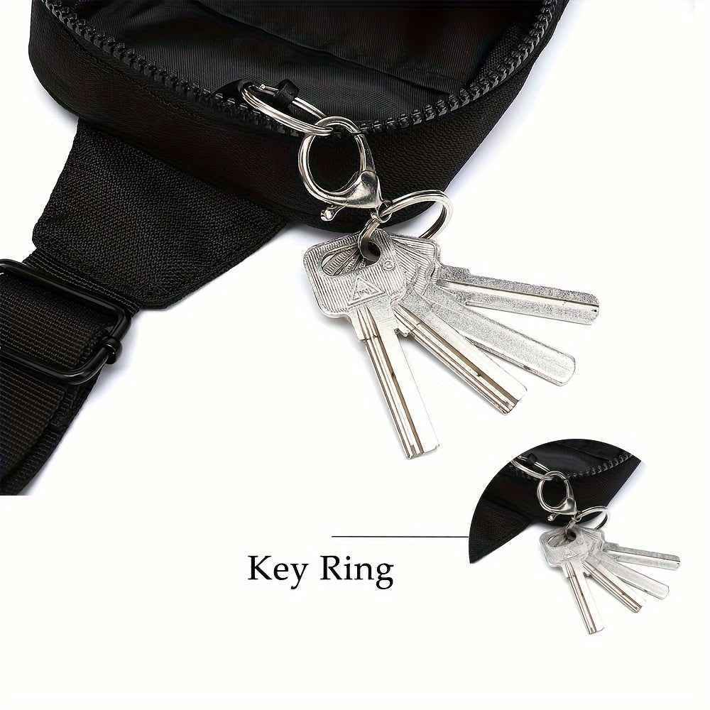 Small Crossbody Bags For Women & Men, Mini Sling Bag Fanny Packs Crossbody Purse, Chest Bag For Travelling, Hiking, Running -Black