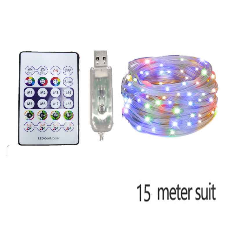 LED Rope Lights Outdoor, RGB Remote Control Fairy String Lights Plug In With 200 LEDs, Super Durabl Main image