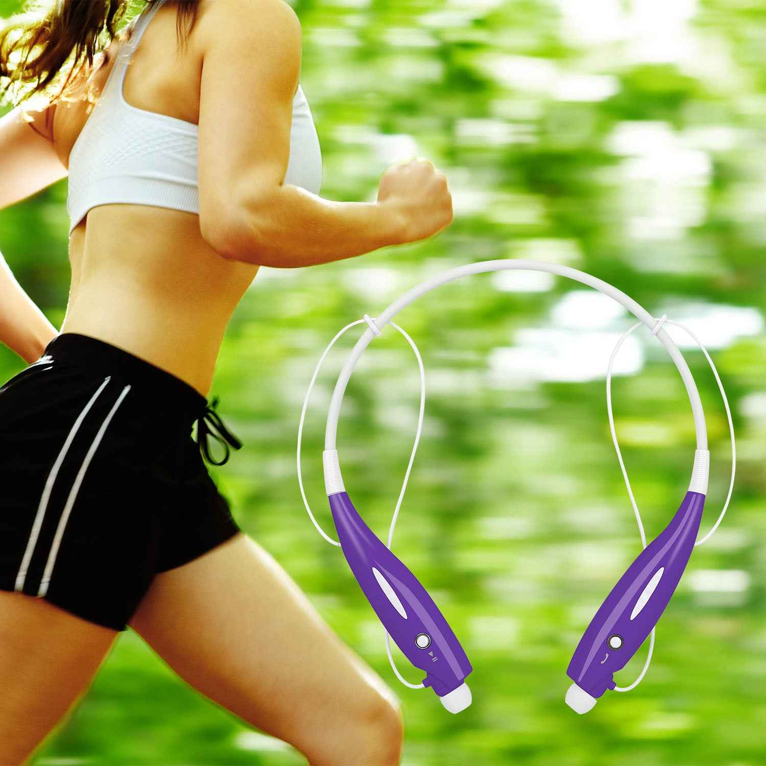 Wireless Sports Neckband Headphones Bluetooth 4.0, Lightweight Stereo Earbuds with Noise Cancellation, Long Battery Life, Hands-Free Calling, Multiple Colors