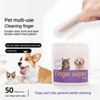 Pet Finger Wet Wipes For Dogs & Cats | Teeth Cleaning, Breath Freshener, Pack Of 50