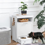 Pet Feeder Station Lockers With Raised Bowl And Integrated Storage