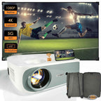 TECDIGBO Smart Projector C55, Native 1080P with UHD 4K Support, High-Definition Home Theater Projector, White (US Version)