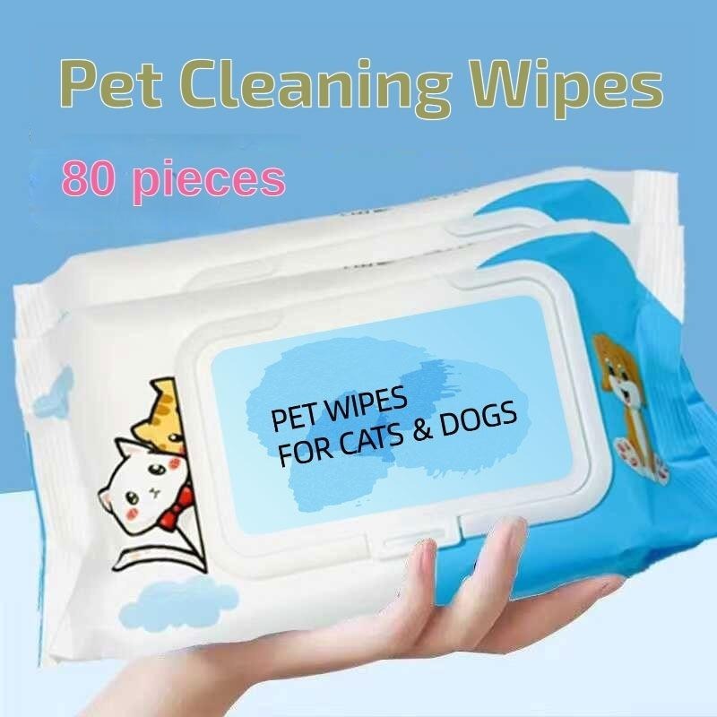 Dog Cat Pet Wet Wipes – Plant-Based Unscented Cleaning & Deodorizing