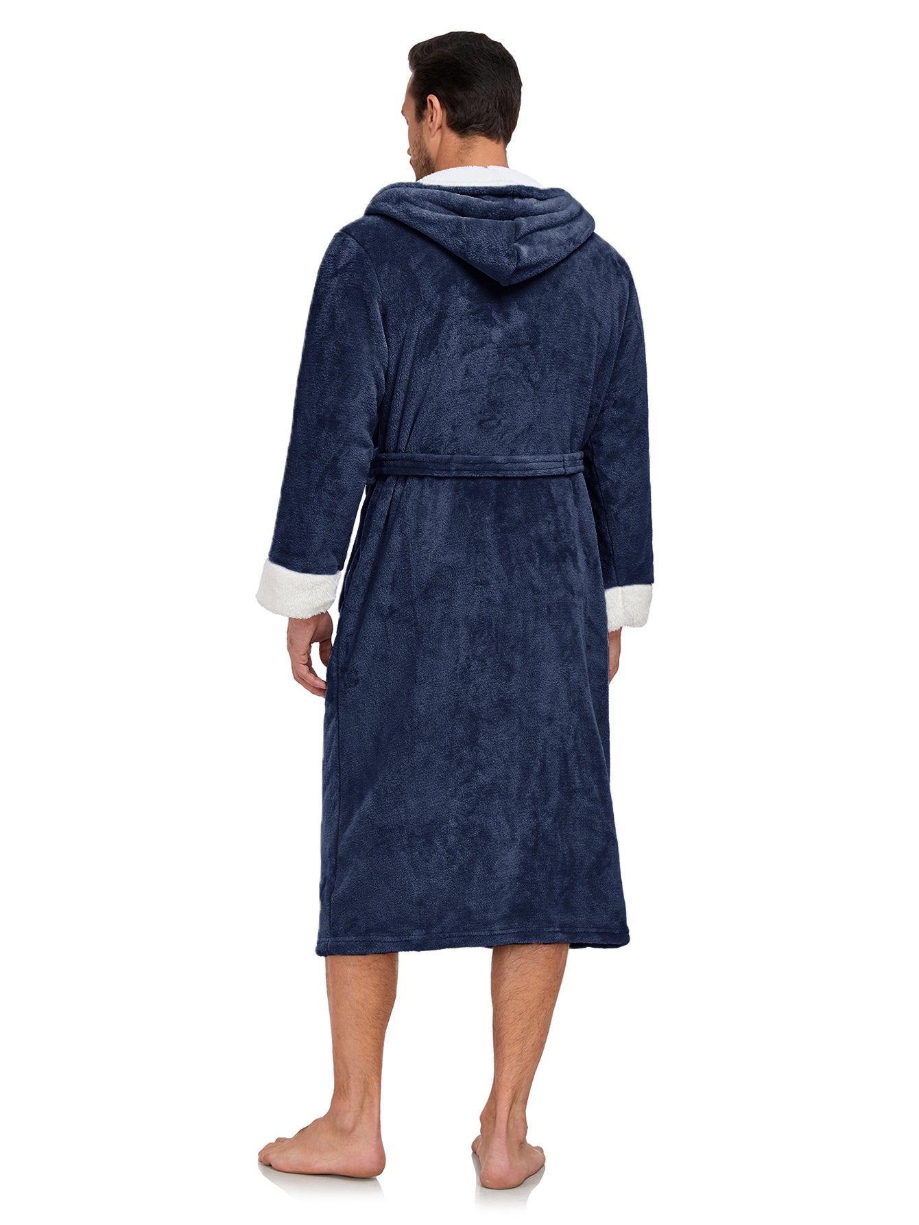 RONGTAI Ladies Long Fleece Bathrobe 300GSM Brushed Flannel