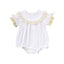 Baby Girl White Lace Romper Soft & Stylish Short Sleeve Bubble Jumpsuit For Wedding Season & Summer