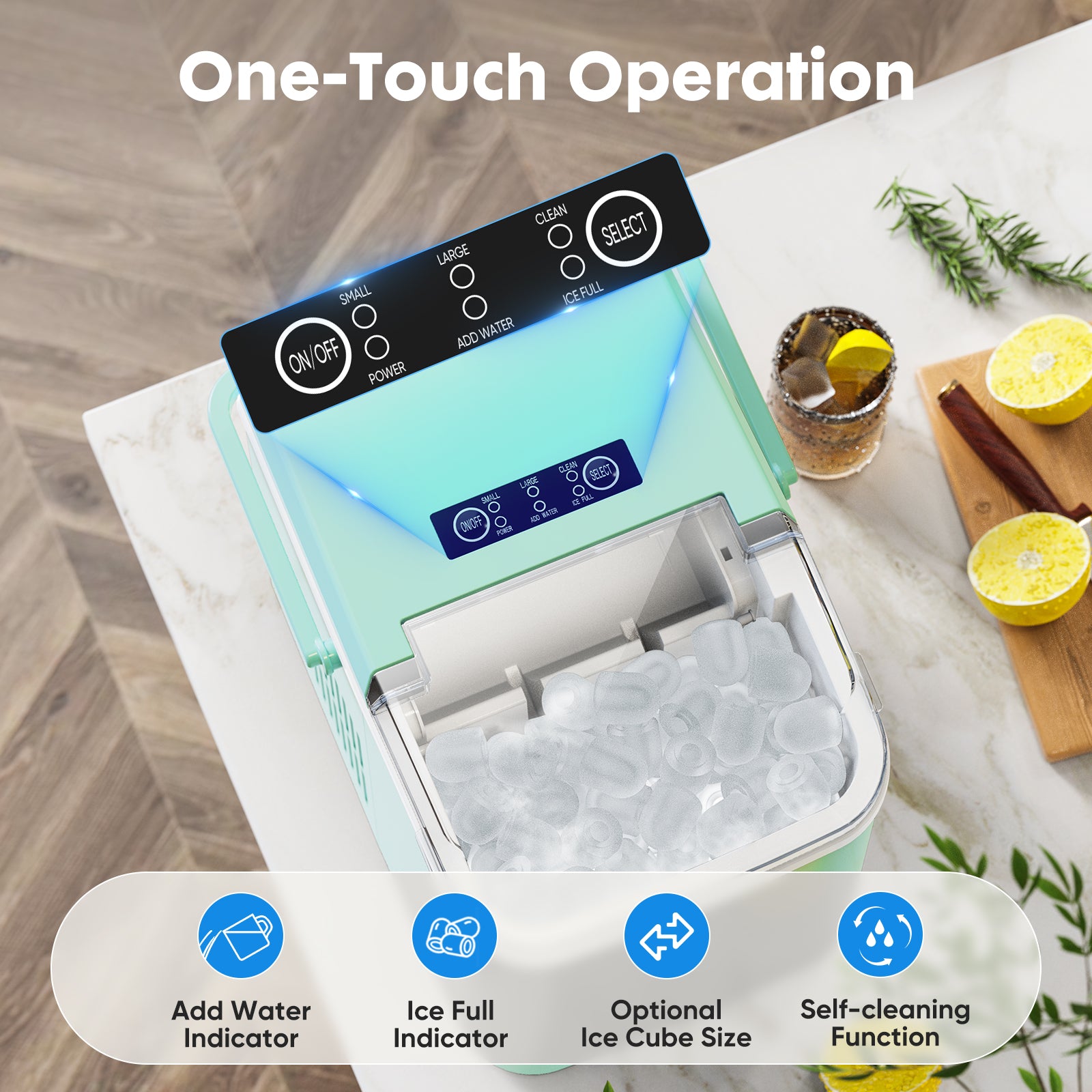 Portable Ice Maker Compact Countertop Delivers 6 Ice Cubes In 9 Minutes