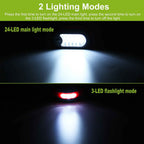 1Pc Magnetic LED Work Light With Hook Compact Flashlight For Camping Hiking Emergency