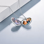 Horse Heart with Girls Pendant Necklace Gifts for Her Abalone Shell