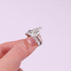 Fashionable Men's And Women's Ring, Jewelry Set With Moissanite, Sterling Silver, Platinum-plated