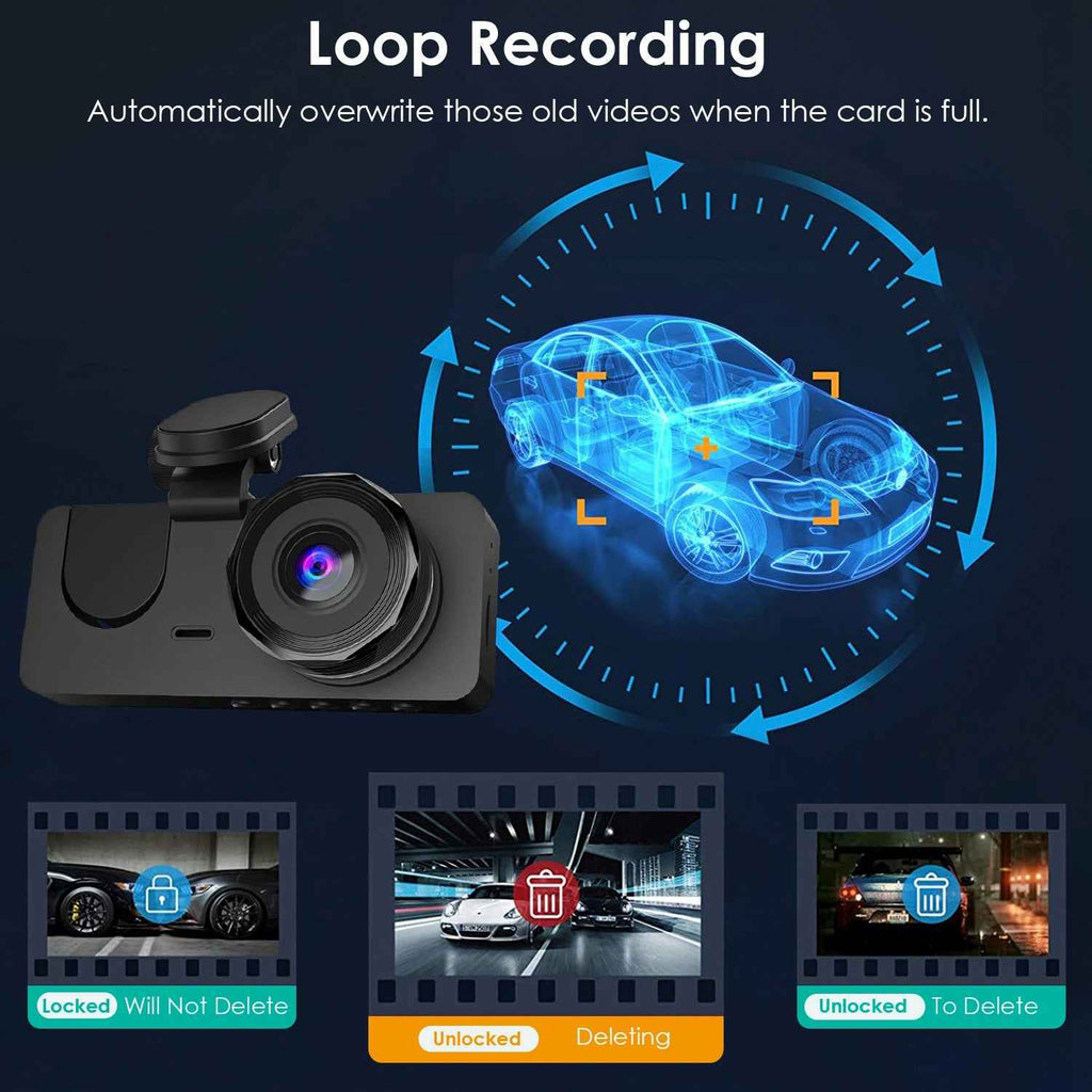 3-channel Car Camera With 32GB MMC Card