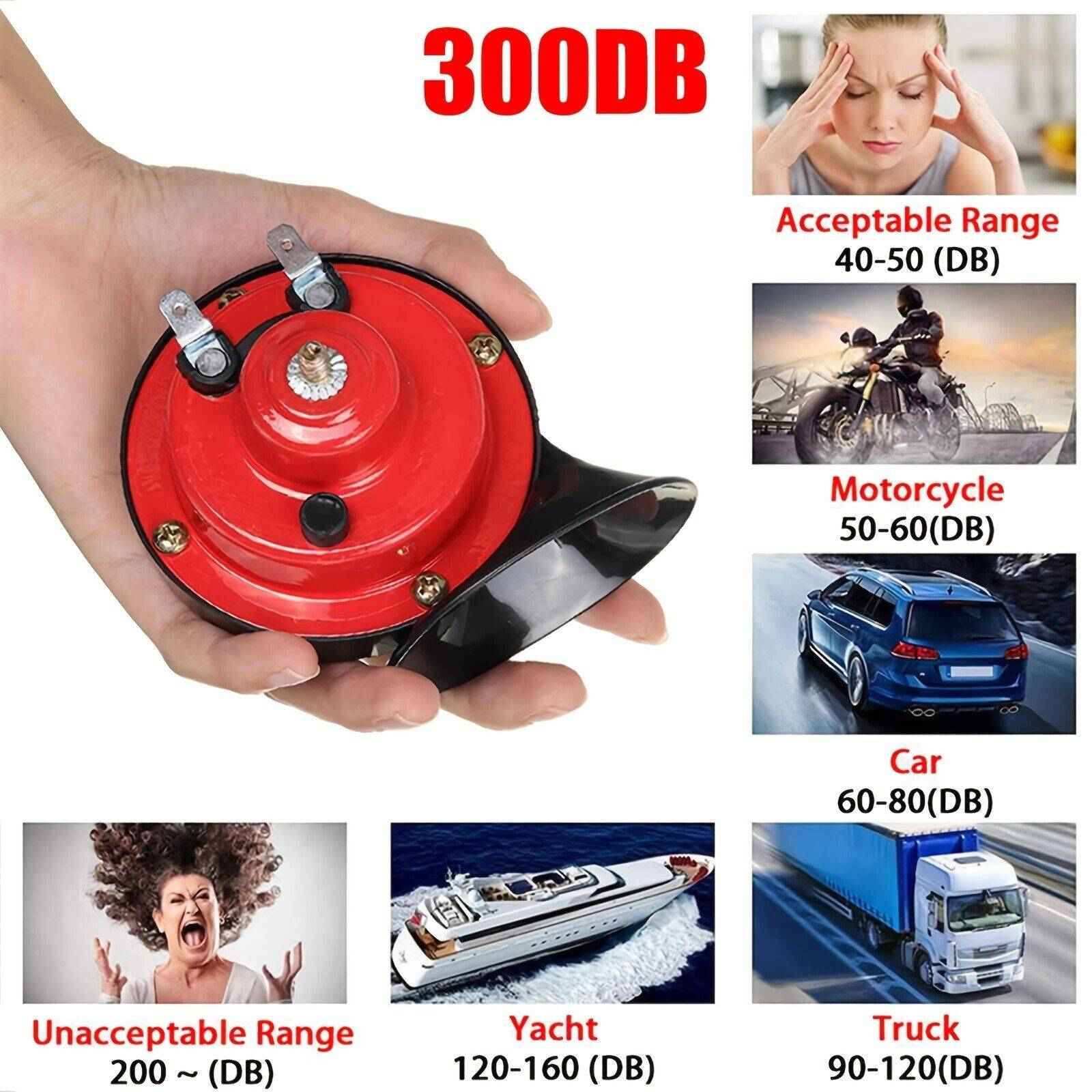 2PC 12V 300DB Super Loud Train Air Horn Waterproof Motorcycle Boat Secondary image