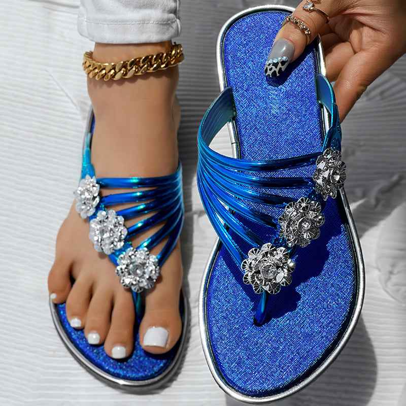 Floral Pattern Flip Flops Comfortable Casual Summer Beach Slippers