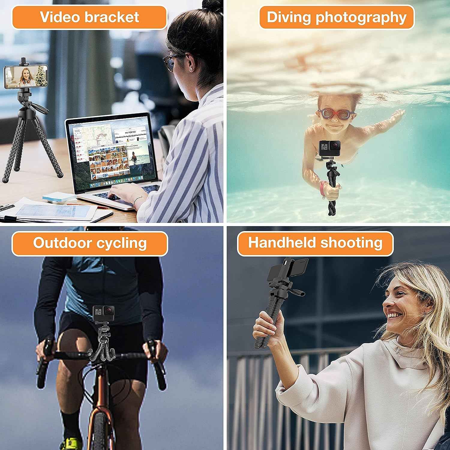 Flexible Phone Tripod Selfie Stick, Octopus Camera Tripod Travel Tripod Flexible Legs For  Android Camera Stick Video Recording Vlog