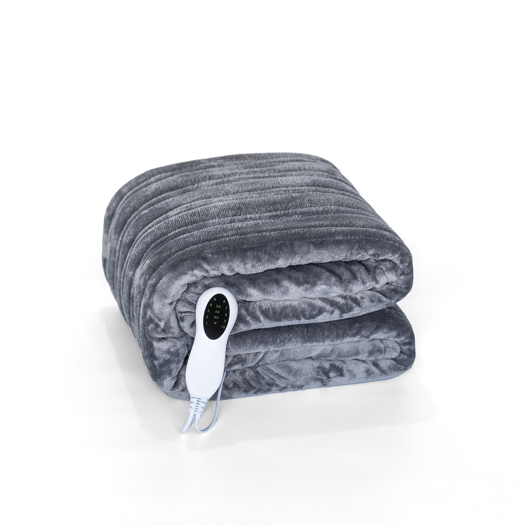Heated Blanket Queen Size With Dual Zone Control - 10 Heat Settings Electric Throw Blanket With Automatic Shut Off Timer, Machine Washable Soft Flannel