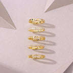 Starlight Golden Melody Ring Set S925 Silver And Gold-Plated Moissanite