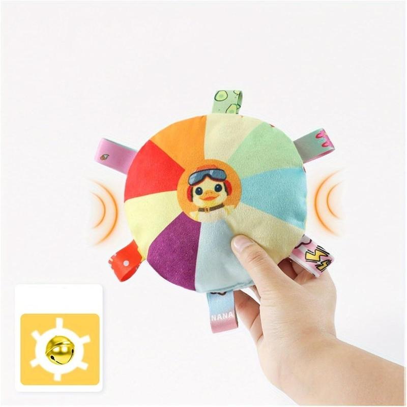 Plush Pet Dog Flying Discs Chew Toys Interactive Tug Bells Inside