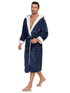 RONGTAI Ladies Long Fleece Bathrobe 300GSM Brushed Flannel
