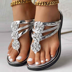 Floral Pattern Flip Flops, Comfortable And Casual Summer Beach Slippers