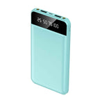 10,000mAh Portable Power Bank, Dual USB Output, Slim Travel Charger with LED Display & Emergency Flashlight, Universal Compatibility