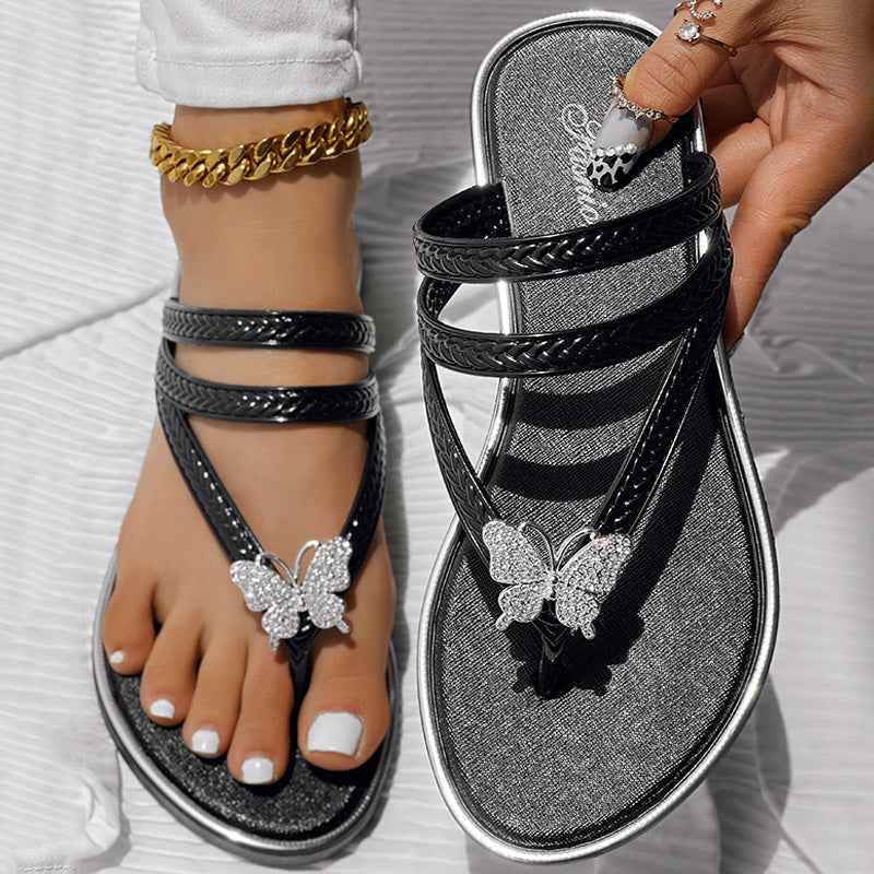Floral Pattern Flip Flops Comfortable Casual Summer Beach Slippers