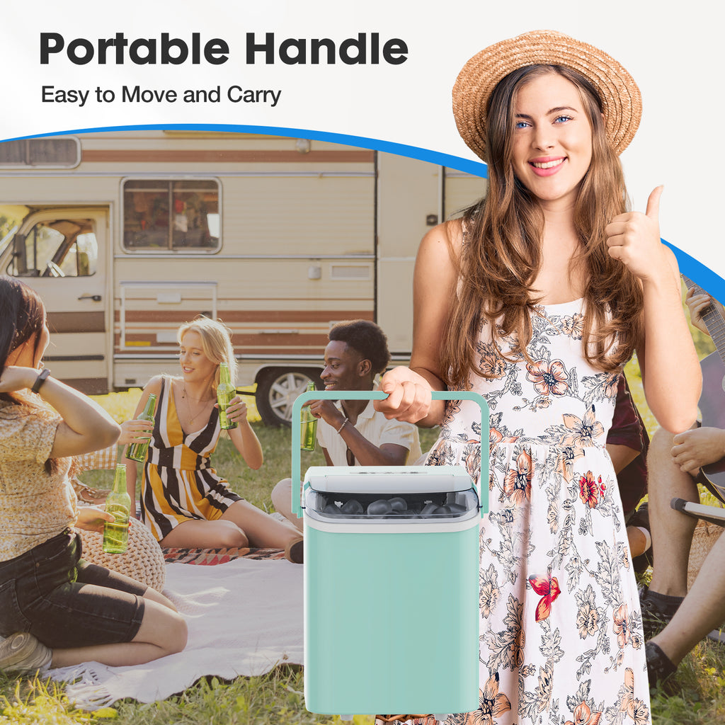 Portable Ice Maker Compact Countertop Delivers 6 Ice Cubes In 9 Minutes