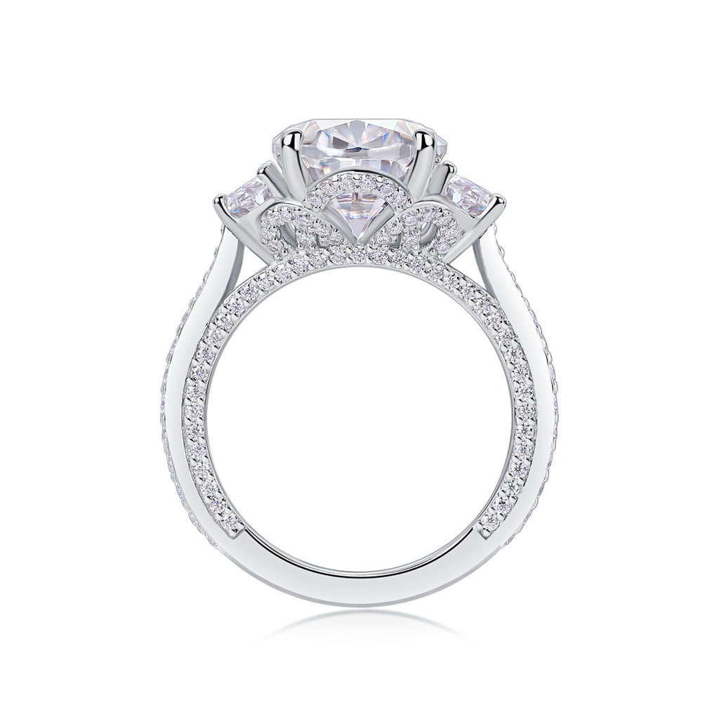 Crown Of Radiance Fashionable Moissanite S925 Silver Jewelry Set
