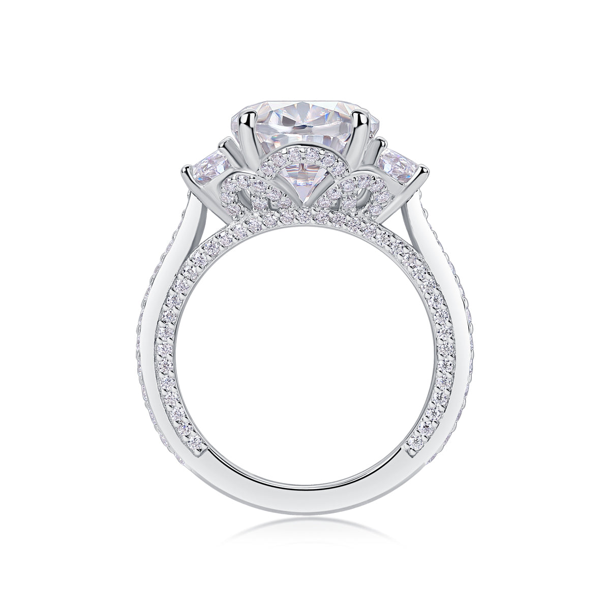 Crown Of Radiance Fashionable Moissanite S925 Silver Jewelry Set