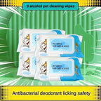 Dog Cat Pet Wet Wipes – Plant-Based Unscented Cleaning & Deodorizing