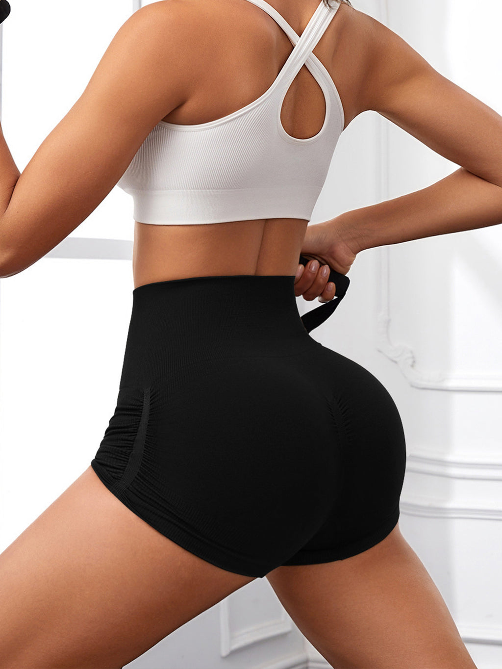 Moisture Wicking Gym Shorts for Women – High-Waisted Seamless Workout Shorts