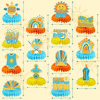 14 Pcs Here Comes The Son Baby Shower Decor, Baby Shower Honeycomb Centerpieces Set For Tables Here Comes The Son Sunshine Decorations Boho Rainbow Sun Gender Reveal Party Favors Supplies Clearance