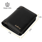 1Pc Men Leather Wallet ID Card Holder Purse Trifold Clutch Money Zipper With ID Window 14 Credit Card 1 ID Card