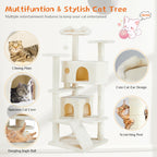 Multi Functional Cat Treehouse Cat Climbing Frame for Indoor Cats