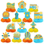 14 Pcs Here Comes The Son Baby Shower Decor, Baby Shower Honeycomb Centerpieces Set For Tables Here Comes The Son Sunshine Decorations Boho Rainbow Sun Gender Reveal Party Favors Supplies Clearance