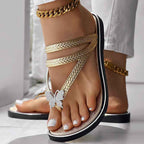 Floral Pattern Flip Flops Comfortable Casual Summer Beach Slippers