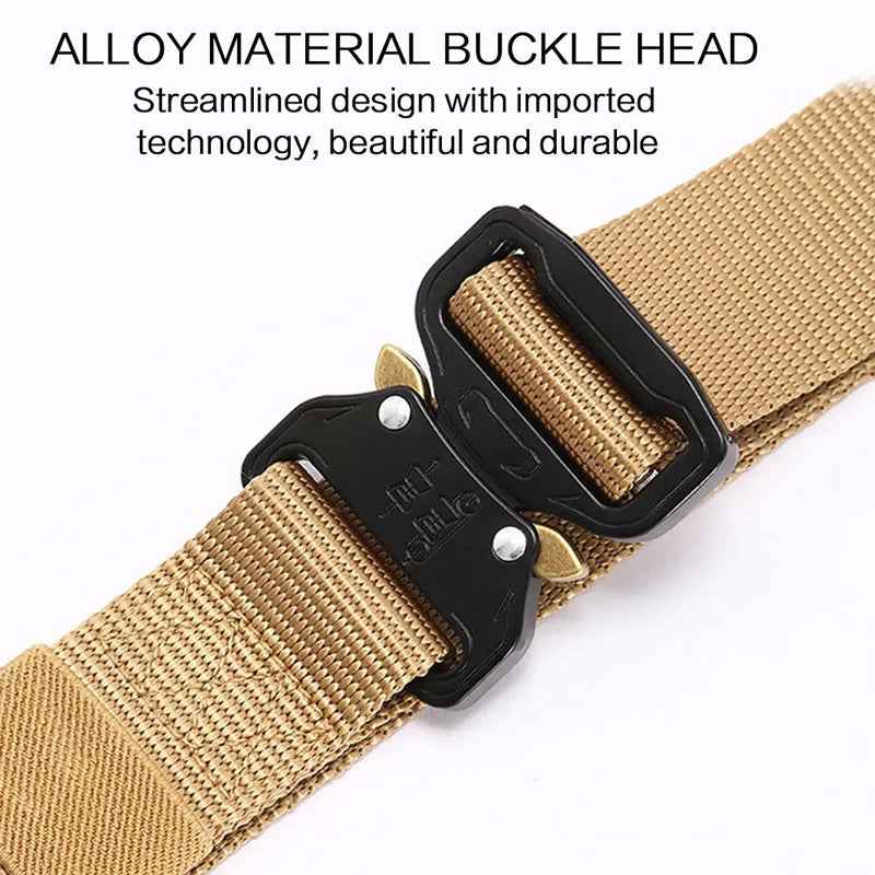 Men's Belt Outdoor Hunting Tactical Belt Mult-Function Buckle Nylon Belt High Quality Marine Corps Belt Metal Buckle