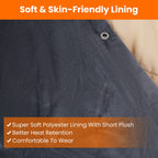 USB Heated Blanket Electric Heated Poncho Shawl Wrap Throw With Zipper Arm Holes Pocket 3 Heating Levels 6 Zones 5V 2A Machine Washable For Home Office Outdoor soft polyester lining close up