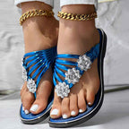 Floral Pattern Flip Flops Comfortable Casual Summer Beach Slippers