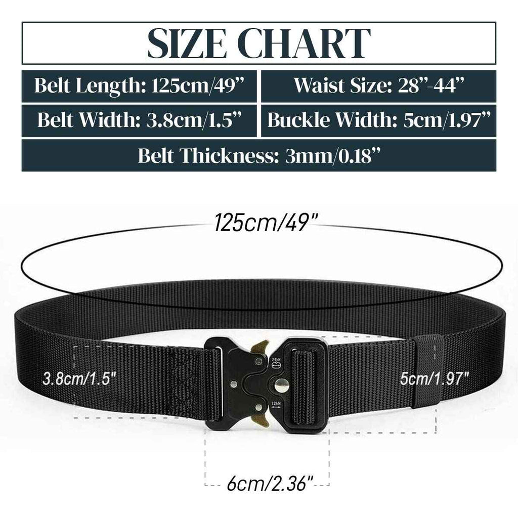 Men Multifunction Nylon Military Tactical Adjustable Waist Belt Quick Release Belt