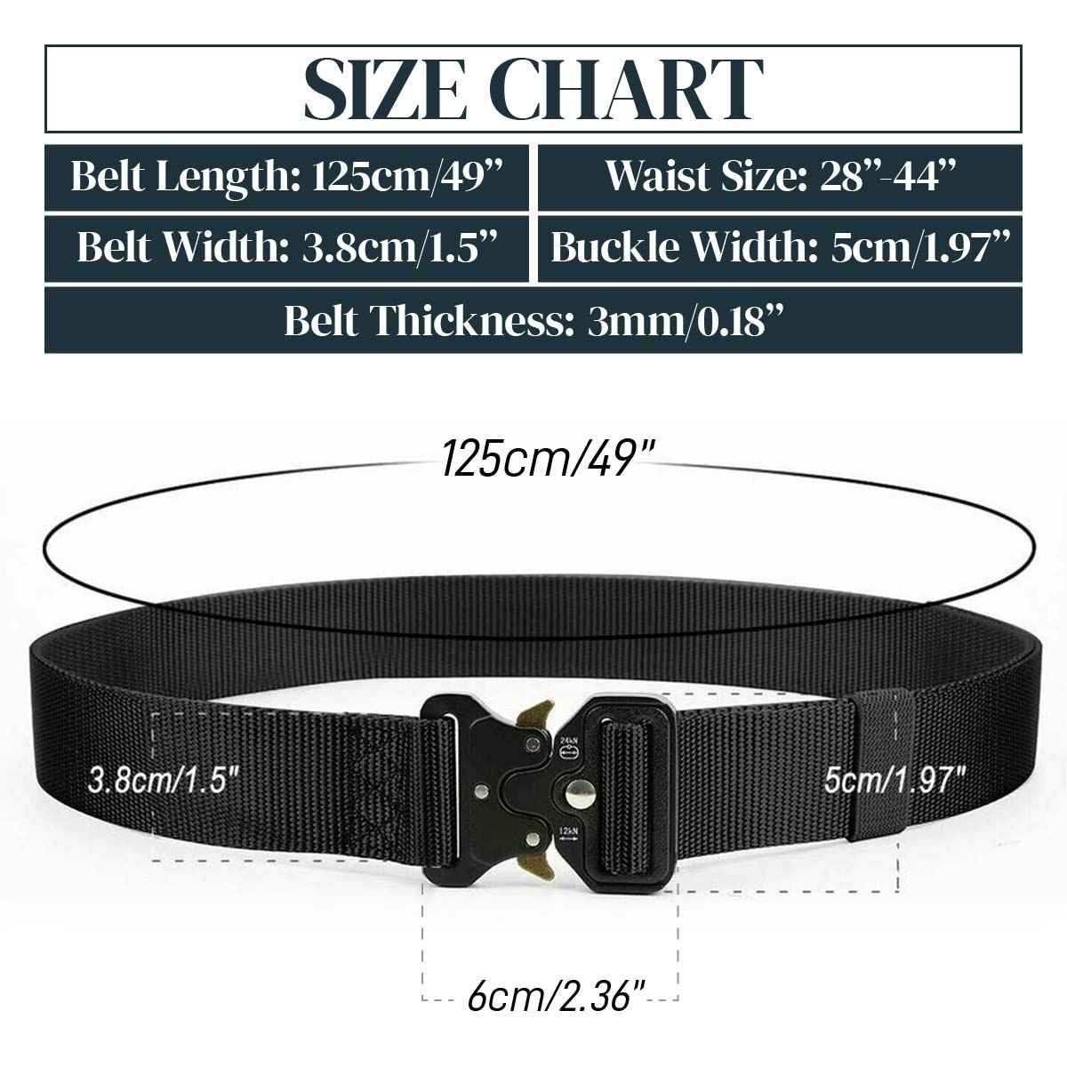 Men Multifunction Nylon Military Tactical Adjustable Waist Belt Quick Release Belt
