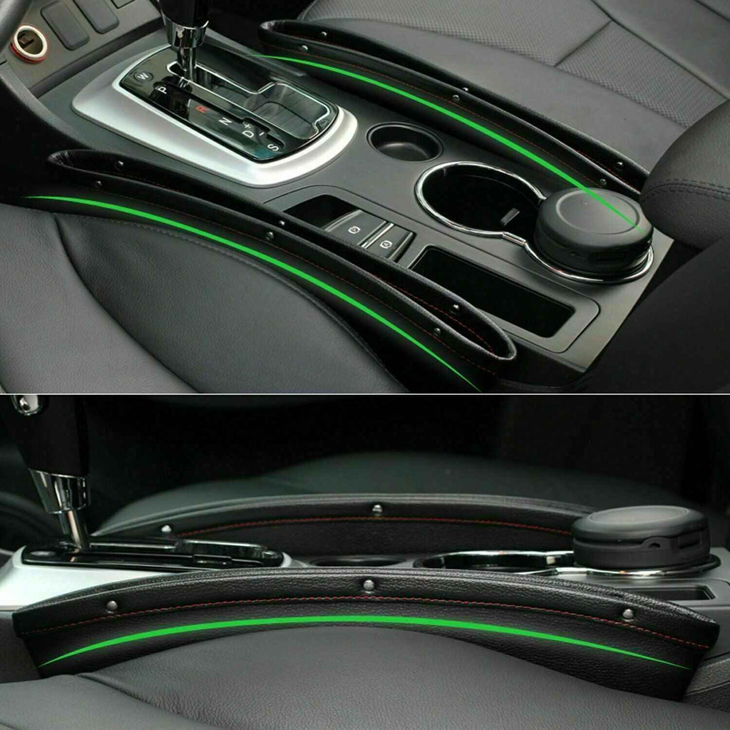 2pcs Car Seat Gap PU Leather Catch Catcher Box Caddy Slit Pocket Storage Organizer