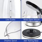 Electric Kettle Water Boiler 1.8L Wide Opening LED Light Auto Shut Off