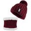 1Set Winter Beanie Hat Scarf Set Women Warm Knitting Skull Cap Neck Warmer For Walking Running Hiking Camping Outdoors Gift