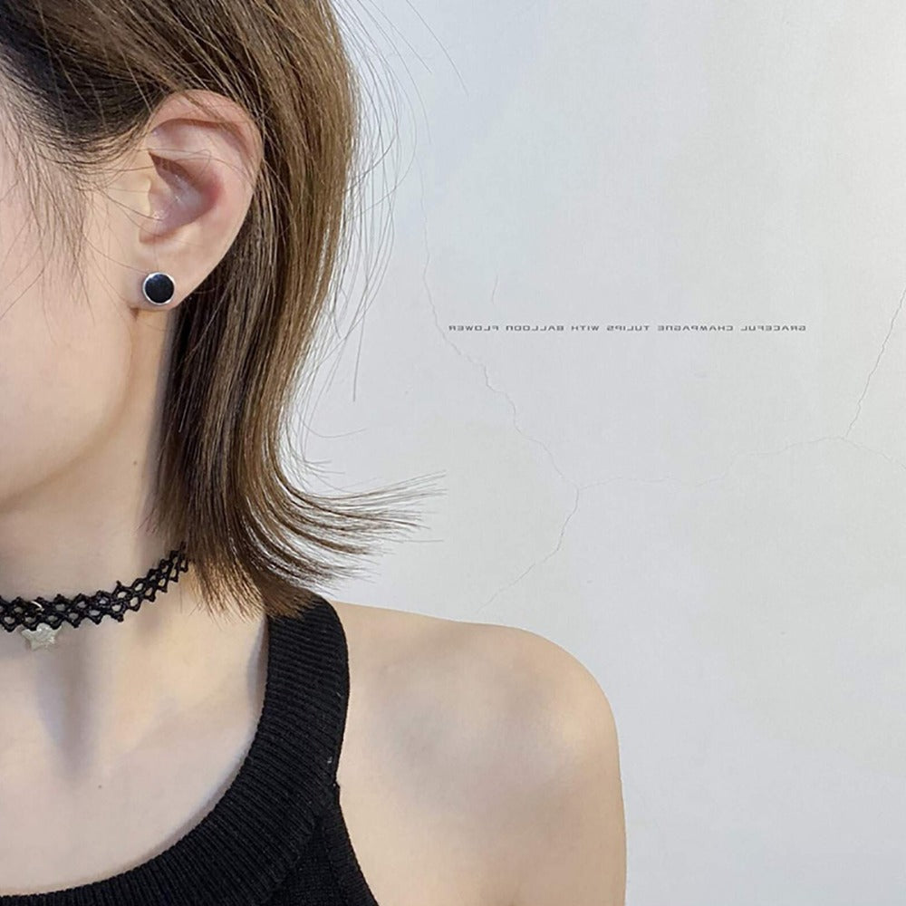 One pair Stainless Steel Punk Earrings Unisex Hip Hop Pierced Jewelry