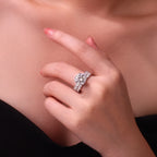 Time Vow - Fashionable Men's And Women's Ring Row Jewelry Set With 5-carat Moissan Diamond