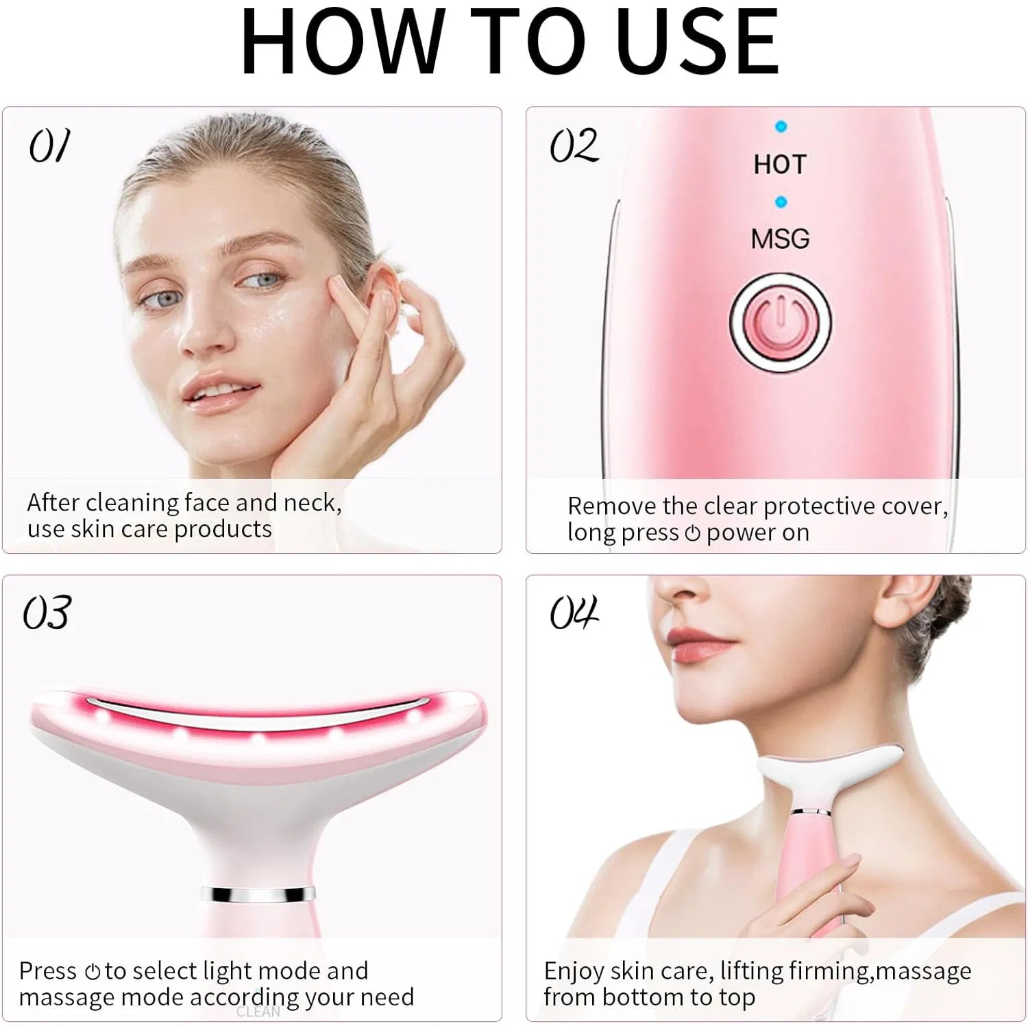 Neck Face Massager 3 In 1 Facial Tool With Thermals And Vibration