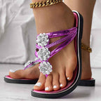 Floral Pattern Flip-Flops Comfortable Casual Summer Beach Slippers - Anklet Not Included