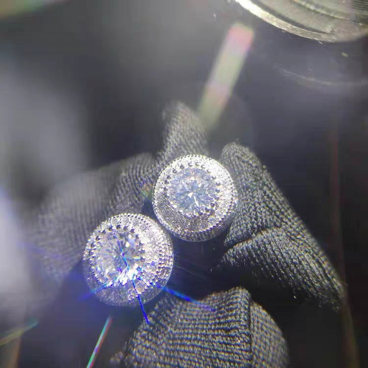 Hip Hop Wedding Zircon Stud Earrings Sparkling Unisex Daily Jewelry