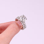 Time Vow - Fashionable Men's And Women's Ring Row Jewelry Set With 5-carat Moissan Diamond